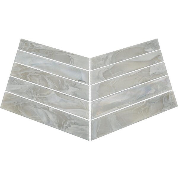 Daltile Starcastle 1'' x 6'' Chevron Glass Wall Mosaic, 13PK - SC74CHEVRONMSST