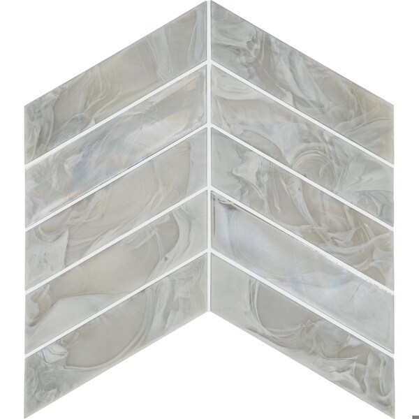 Daltile Starcastle 1'' x 6'' Chevron Glass Wall Mosaic, 13PK - SC74CHEVRONMSST