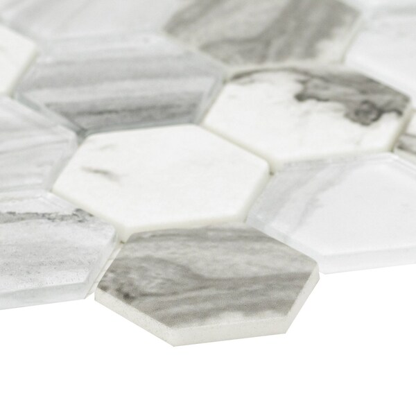Msi Esperanza Hexagon 11.73 In. X 11.89 In. Glass Mosaic Wall Tile, 15PK - ZOR-MD-0525