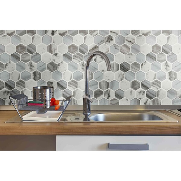 Msi Esperanza Hexagon 11.73 In. X 11.89 In. Glass Mosaic Wall Tile, 15PK - ZOR-MD-0525