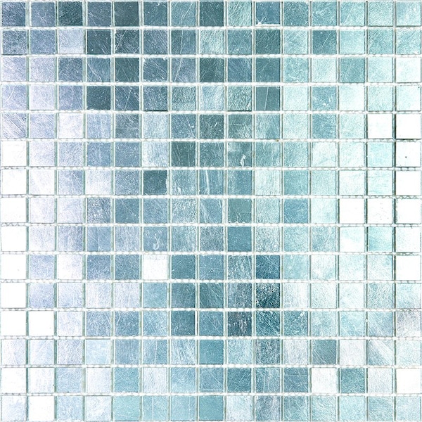 Apollo Tile Altin 12 in. x 12 in. Glossy Silver Glass Mosaic Wall and Floor Tile 20 sq. ft./case, 20PK - APLFG018820SA