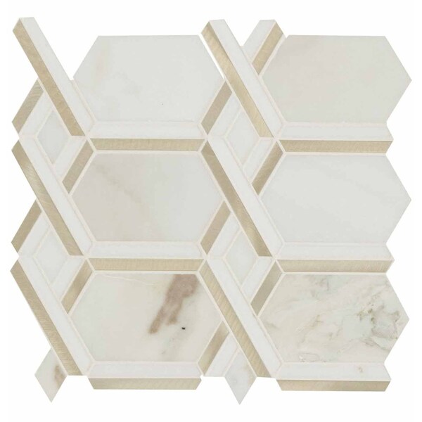 Msi Luxor Royal Link Gold 11.61 In X 12.20 In. Glass Mosaic Tile, 10PK - ZOR-MD-0420