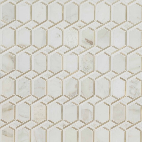 Msi Luxor Royal Link Gold 11.61 In X 12.20 In. Glass Mosaic Tile, 10PK - ZOR-MD-0420