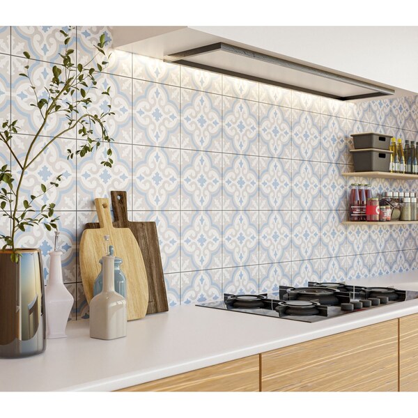 Andova Tiles ANDOVA TILES Bliss 8" x 8" Porcelain Spanish / Moroccan Wall & Floor Tile, PK25 - ANDBLI288