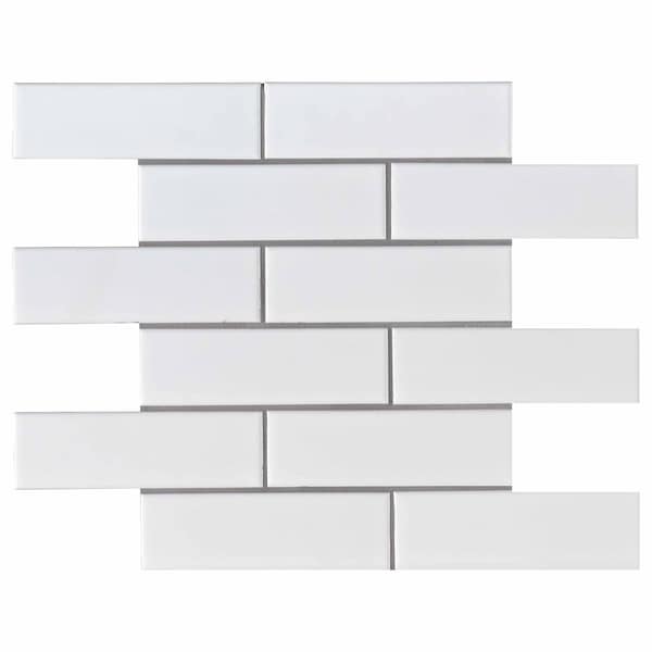 Msi Retro Brick Bianco 11.57 In. X 11.3 In. X 6 Mm Porcelain Mesh-Mounted Mosaic Tile, 15PK - ZOR-MD-0210