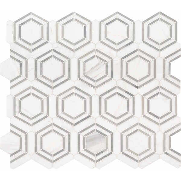 Msi Georama Grigio 13 In. X 11 In. X 10Mm Polished Marble Mesh-Mounted Mosaic Tile, 10PK - ZOR-MD-0247