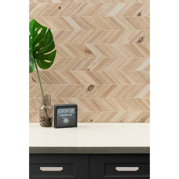 Msi Havenwood Beige Chevron 12 In. X 15 In. X 9Mm Glazed Porcelain Mesh-Mounted Mosaic Tile, 8PK - ZOR-PT-0311
