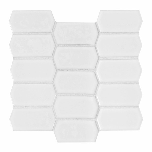 Msi Retro Picket Bianco SAMPLE Porcelain Mesh-Mounted Mosaic Tile - ZOR-MD-0211-SAM