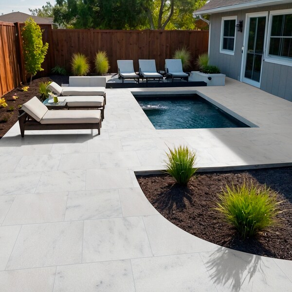 Msi Sierra White 16''x24'' Sandblasted Marble Paver Tile - ZOR-LSC-0189