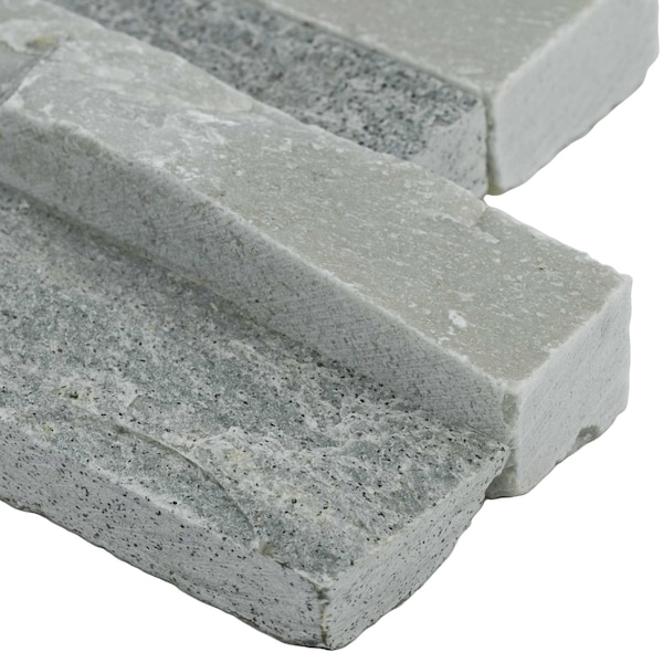 Msi Sierra Blue Splitface Mini Ledger Corner 6 in.  X 18 in.  Natural Quartzite Wall Tile, 4PK - ZOR-PNL-0130