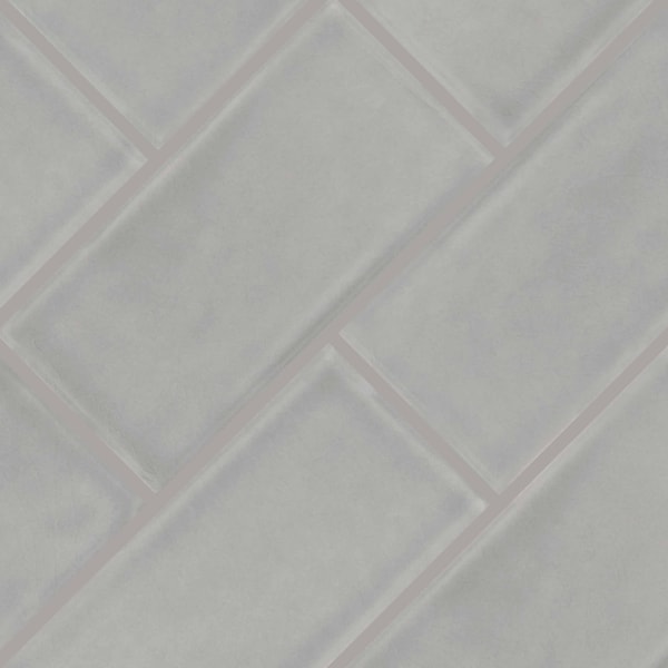 Msi Morning Fog 3 In. X 6 In. Handcrafted Glossy Ceramic Gray Subway Tile, 8PK - ZOR-MD-T-0130