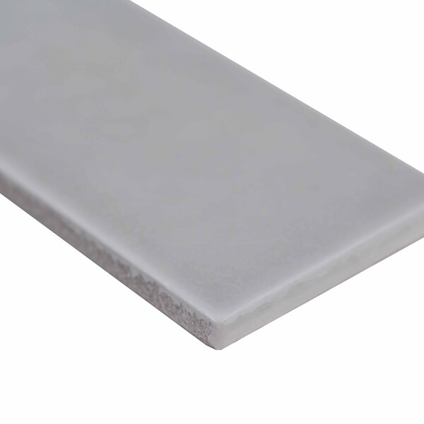 Msi Morning Fog 3 In. X 6 In. Handcrafted Glossy Ceramic Gray Subway Tile, 8PK - ZOR-MD-T-0130