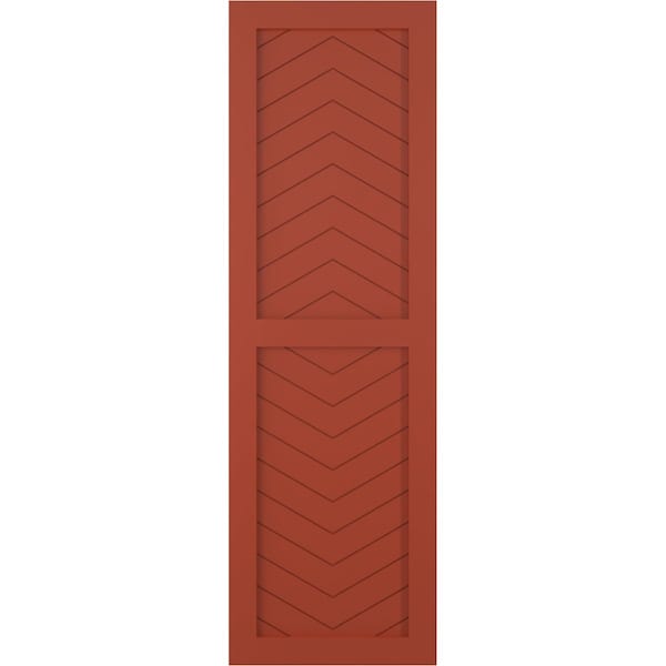 Ekena Millwork True Fit PVC Two Panel Chevron Modern Style Fixed Mount Shutters, Colorful Leaves, 12W x 29H, PR - TFP101CV12X029CL