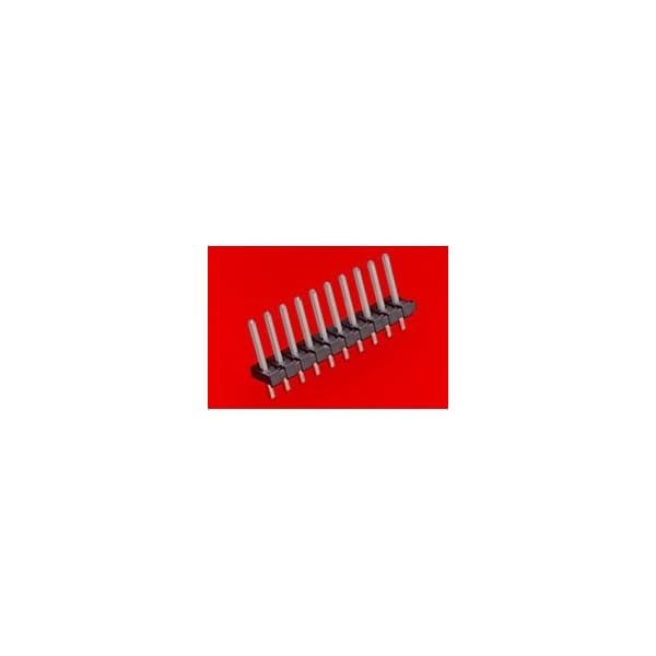 Conector de placa Molex, 9 contactos, 1 fila, macho, recto, paso de 0.156 pulgadas, terminal de soldadura, negro - 26482093