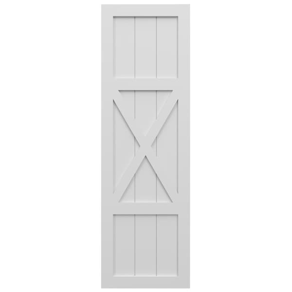 Ekena Millwork True Fit PVC Center X-Board Farmhouse Fixed Mount Shutters, White , 15W x 71H, PR - TFP107FH15X071WH