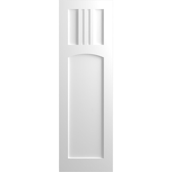Ekena Millwork True Fit PVC San Miguel Mission Style Fixed Mount Shutters, White, 12W x 62H, PR - TFP001SM12X062WH