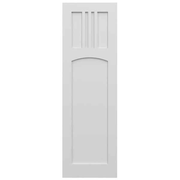 Ekena Millwork True Fit PVC San Miguel Mission Style Fixed Mount Shutters, White, 12W x 62H, PR - TFP001SM12X062WH