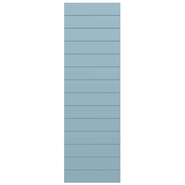 Ekena Millwork True Fit PVC Horizontal Slat Modern Style Fixed Mount Shutters, Peaceful Blue, 18W x 57H, PR - TFP001HZ18X057SB