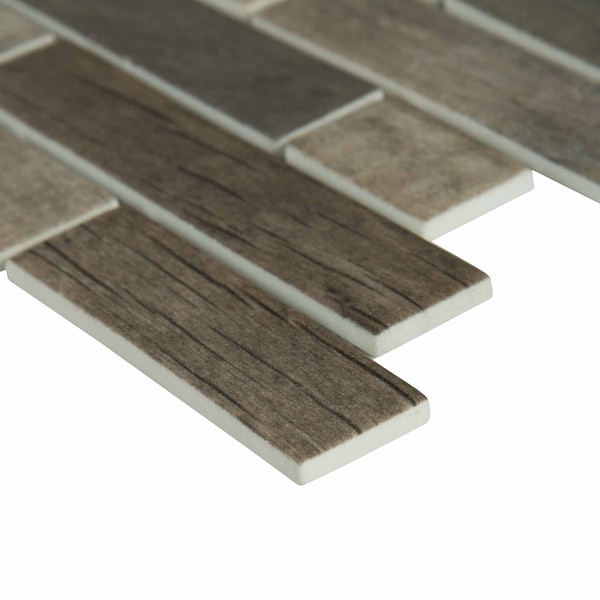 Msi Driftwood Interlocking 12 In. X 12 In. X 6 Mm Glass Mesh-Mounted Mosaic Tile, 15PK - ZOR-MD-0139
