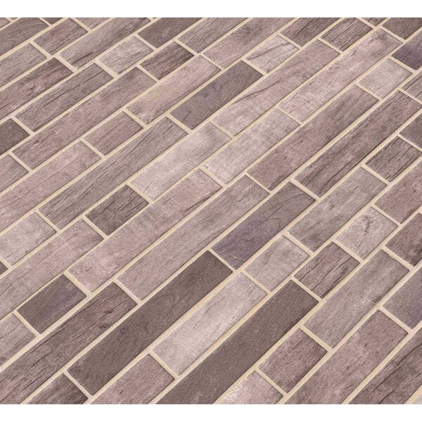 Msi Driftwood Interlocking 12 In. X 12 In. X 6 Mm Glass Mesh-Mounted Mosaic Tile, 15PK - ZOR-MD-0139