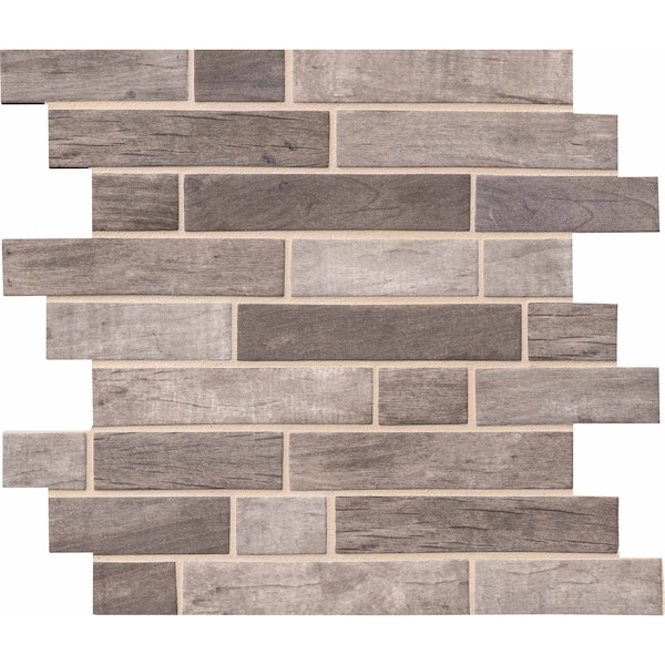 Msi Driftwood Interlocking 12 In. X 12 In. X 6 Mm Glass Mesh-Mounted Mosaic Tile, 15PK - ZOR-MD-0139