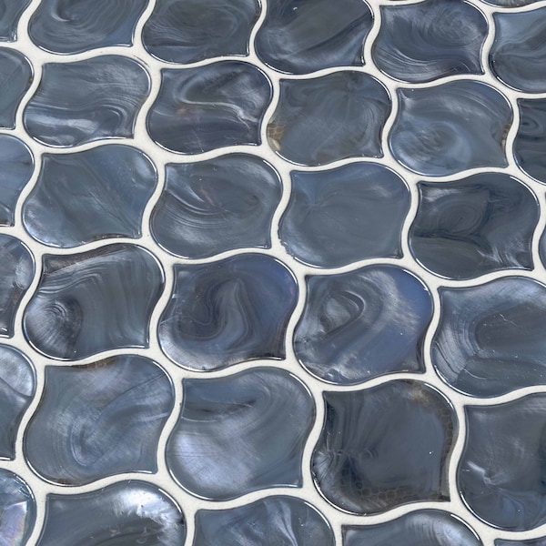 Msi Blue Shimmer Arabesque 10 In. X 10.20 In. X 8Mm Glass Mesh-Mounted Mosaic Tile, 10PK - ZOR-MD-0253