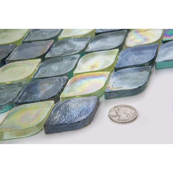 Andova Tiles ANDOVA TILES Plume 2.25" x 1.25" Glass Novelty Mosaic Wall Tile - ANDPLU515