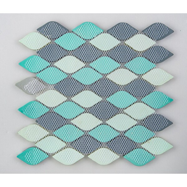 Andova Tiles ANDOVA TILES Plume 2.25" x 1.25" Glass Novelty Mosaic Wall Tile - ANDPLU515