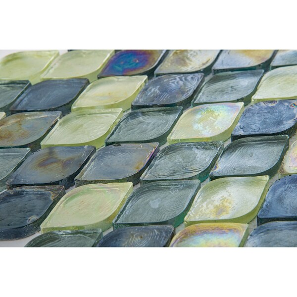 Andova Tiles ANDOVA TILES Plume 2.25" x 1.25" Glass Novelty Mosaic Wall Tile - ANDPLU515