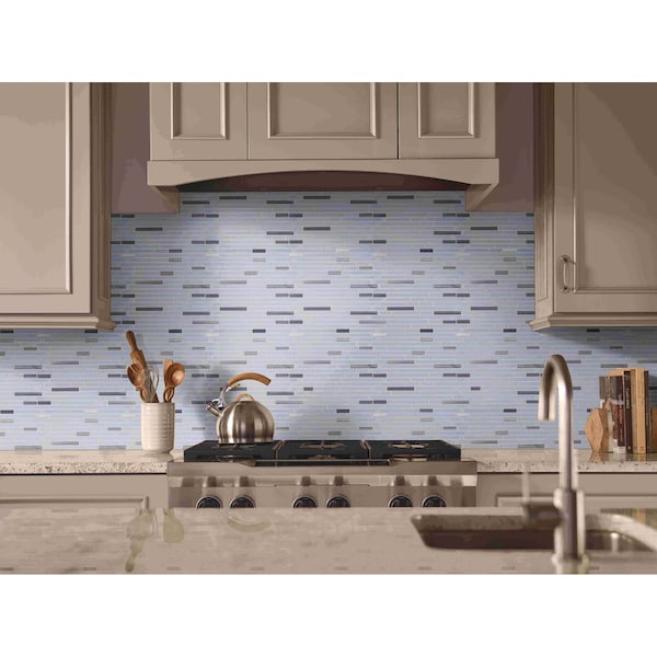 Msi Lucid Sky Interlocking SAMPLE Glass Metal Mesh-Mounted Mosaic Tile - ZOR-MD-0206-SAM
