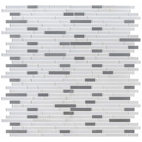 Msi Lucid Sky Interlocking SAMPLE Glass Metal Mesh-Mounted Mosaic Tile - ZOR-MD-0206-SAM