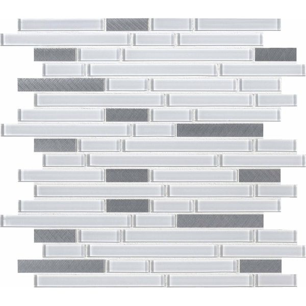 Msi Lucid Sky Interlocking SAMPLE Glass Metal Mesh-Mounted Mosaic Tile - ZOR-MD-0206-SAM