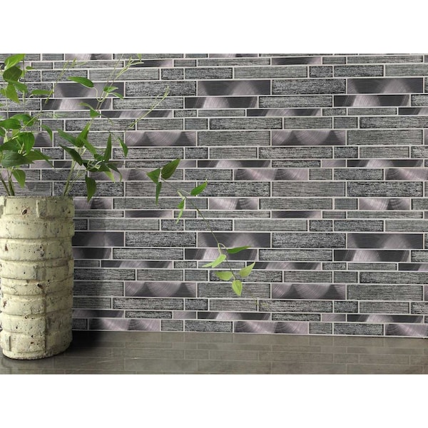 Msi Volcanic Luxe Interlocking 11.73 In. X 11.61 In. X 8Mm Glass Metal Mesh-Mounted Mosaic Tile, 10PK - ZOR-MD-0198