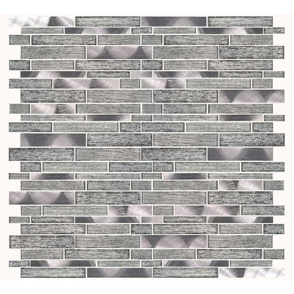 Msi Volcanic Luxe Interlocking 11.73 In. X 11.61 In. X 8Mm Glass Metal Mesh-Mounted Mosaic Tile, 10PK - ZOR-MD-0198