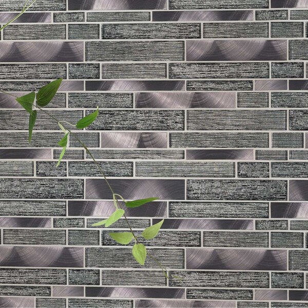 Msi Volcanic Luxe Interlocking 11.73 In. X 11.61 In. X 8Mm Glass Metal Mesh-Mounted Mosaic Tile, 10PK - ZOR-MD-0198