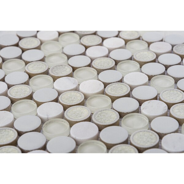 Andova Tiles ANDOVA TILES Polka 1" x 1" Penny Round Mosaic Tile - ANDPOL215