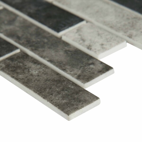Msi Urban Tapestry Interlocking Random Sized Glass Mosaic Tile In Gray, 15PK - ZOR-MD-0128