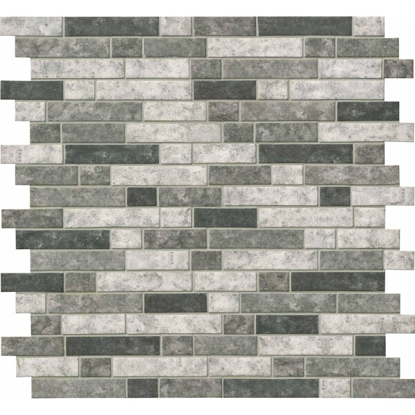 Msi Urban Tapestry Interlocking Random Sized Glass Mosaic Tile In Gray, 15PK - ZOR-MD-0128
