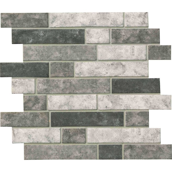 Msi Urban Tapestry Interlocking Random Sized Glass Mosaic Tile In Gray, 15PK - ZOR-MD-0128