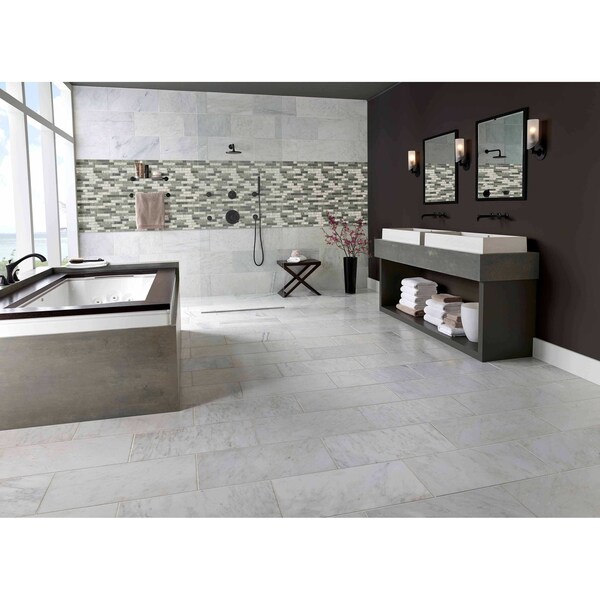 Msi Urban Tapestry Interlocking Random Sized Glass Mosaic Tile In Gray, 15PK - ZOR-MD-0128