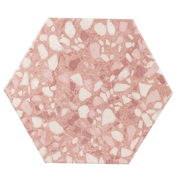 Apollo Tile Zenith 9 x 11 in. Matte Blush Pink Porcelain Hexagon Wall and Floor Tile 8.07 sq ft/case, 16PK - HEX88TERROSA