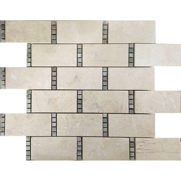 Apollo Tile Stone Beige 11.7 in x 13 in Crema Marfil, Dream Floor and Wall Mosaic Tile 5.28 sqft/case, 5PK - APLVL88R04A