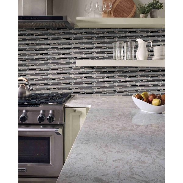 Msi Urban Loft Interlocking SAMPLE Glass Stone And Metal Mesh-Mounted Mosaic Tile - ZOR-MD-0457-SAM