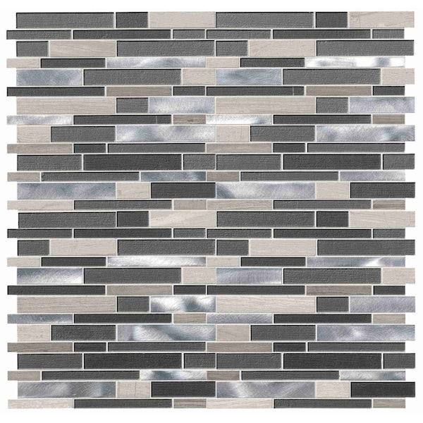 Msi Urban Loft Interlocking SAMPLE Glass Stone And Metal Mesh-Mounted Mosaic Tile - ZOR-MD-0457-SAM