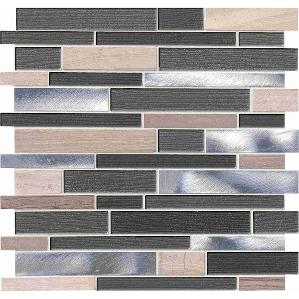 Msi Urban Loft Interlocking SAMPLE Glass Stone And Metal Mesh-Mounted Mosaic Tile - ZOR-MD-0457-SAM
