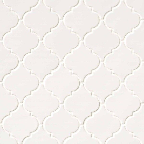 Msi Whisper White Arabesque 10-1/2 In. X 15-1/2 In. X 8 Mm Glazed Ceramic Mosaic Wall Tile, 10PK - ZOR-MD-0427
