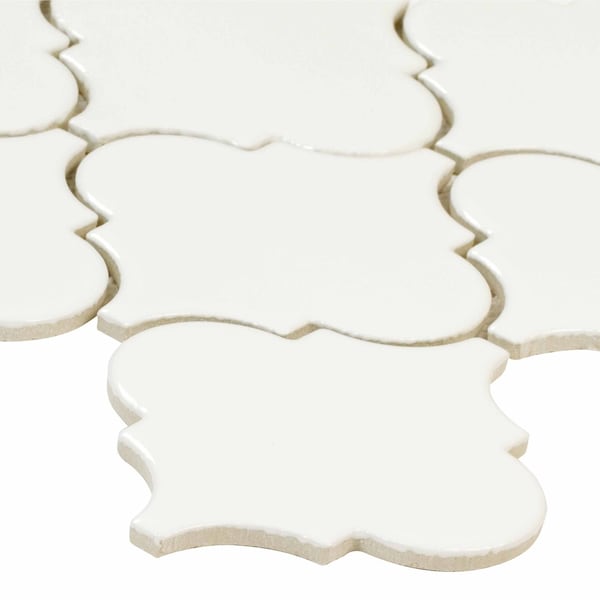 Msi Whisper White Arabesque 10-1/2 In. X 15-1/2 In. X 8 Mm Glazed Ceramic Mosaic Wall Tile, 10PK - ZOR-MD-0427
