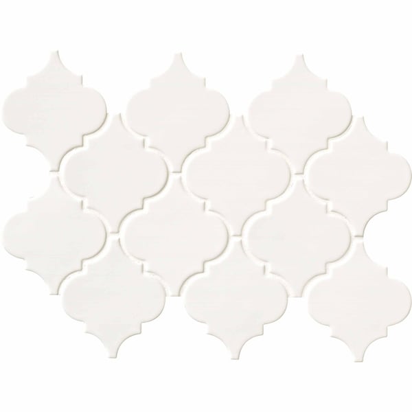 Msi Whisper White Arabesque 10-1/2 In. X 15-1/2 In. X 8 Mm Glazed Ceramic Mosaic Wall Tile, 10PK - ZOR-MD-0427