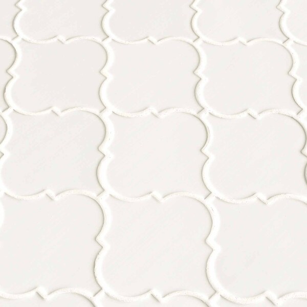 Msi Whisper White Arabesque 10-1/2 In. X 15-1/2 In. X 8 Mm Glazed Ceramic Mosaic Wall Tile, 10PK - ZOR-MD-0427