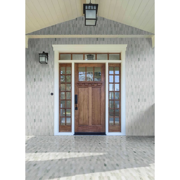 Msi Icelandic Green Picket 12 In X 12 In. Polished Marble Mosaic Tile, 10PK - ZOR-MD-0397